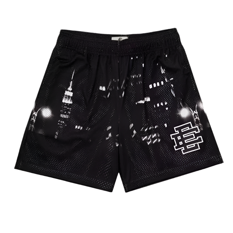 Y2K Mesh Printed Gym Shorts
