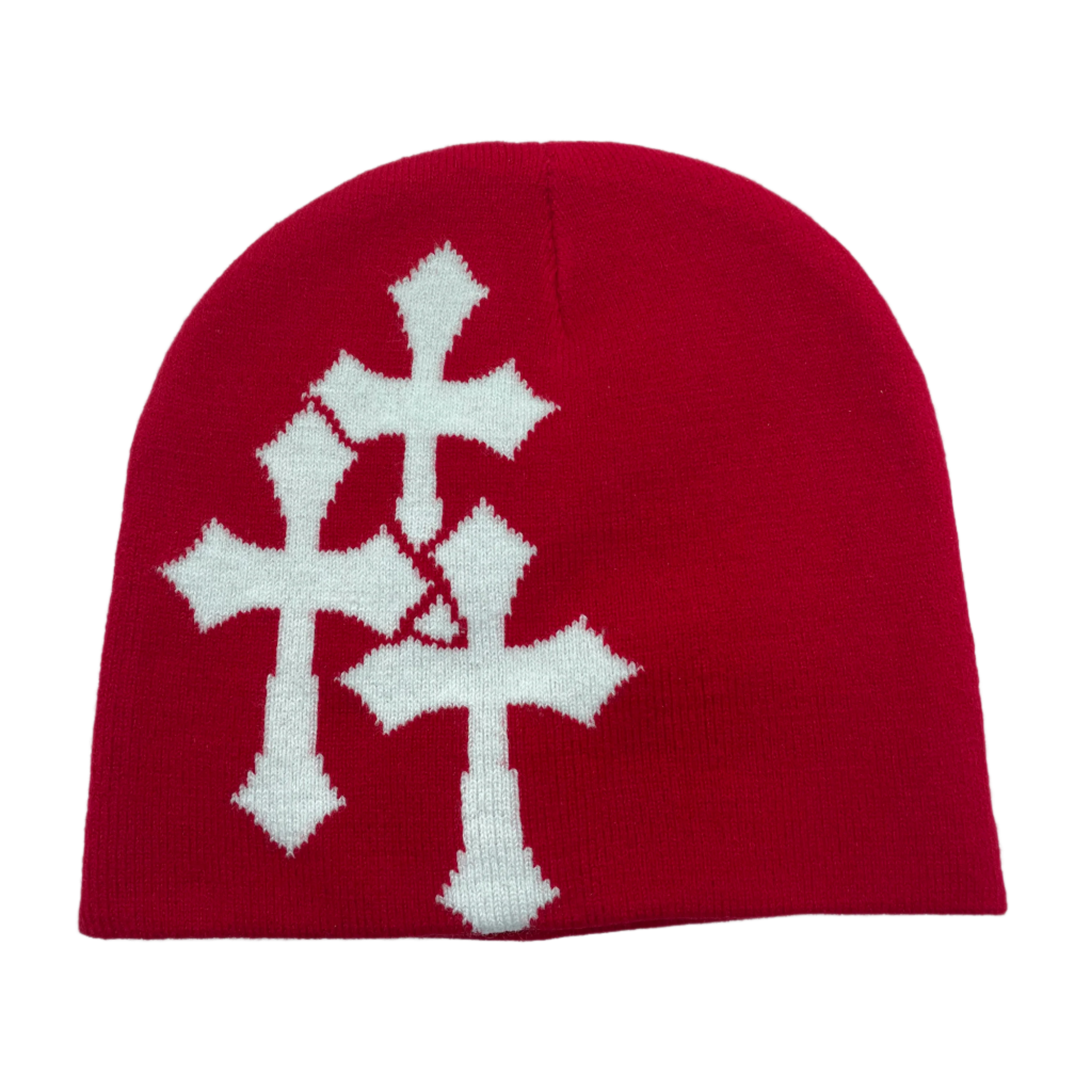 Y2K Crucifix Jacquard Beanie